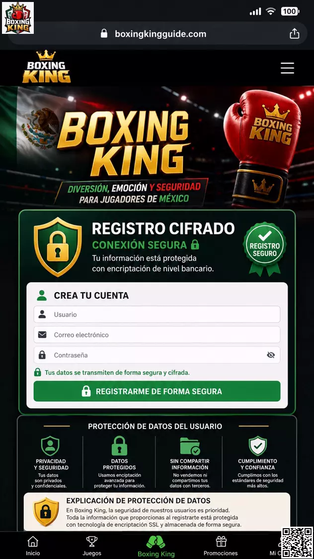 Proceso de Registro Seguro en Boxing King